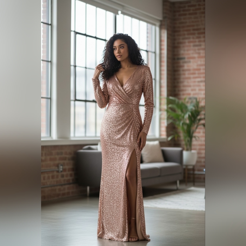 Elegant Sequin Evening Gown